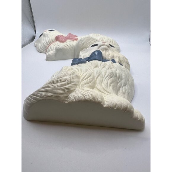 VTG Plastic Burwood White Persian Cats Hanging Wall Decor Set of‎ 2 - Kitty Cats - Picture 5 of 9